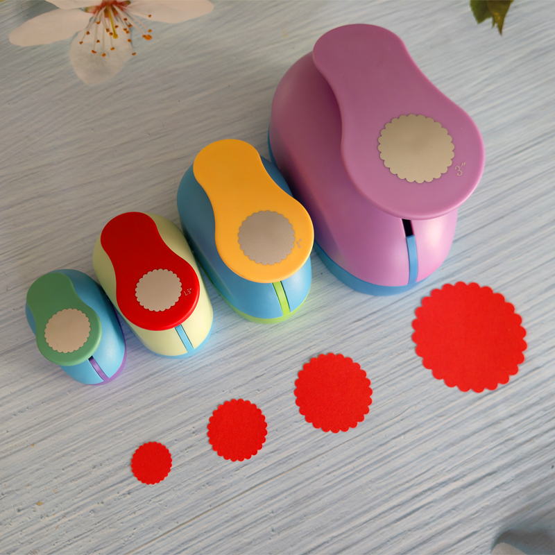 Paper Punch 3 Hole - Perforadora artesanal de círculo ondulado, cortador