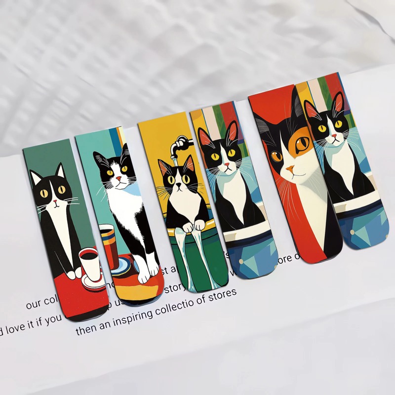Office Supply Office Stationery Items - Marcapáginas magnéticos de gato simples y