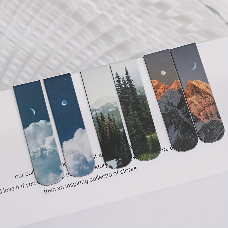 Bookmark Magnetic Clip - Marcapáginas magnéticos con temática de paisaje,