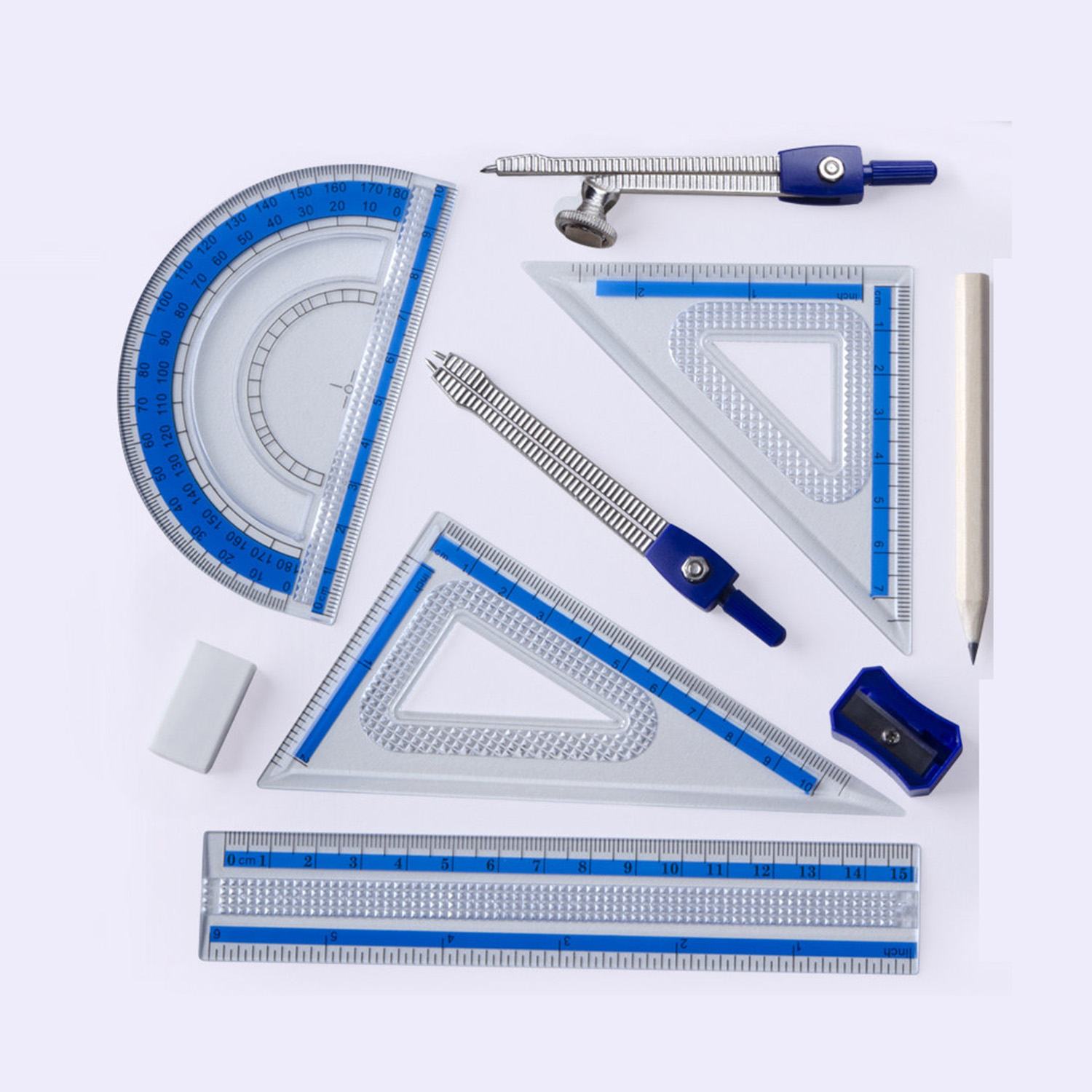 Compass Geometry Set - Juego de geometría de 10 piezas