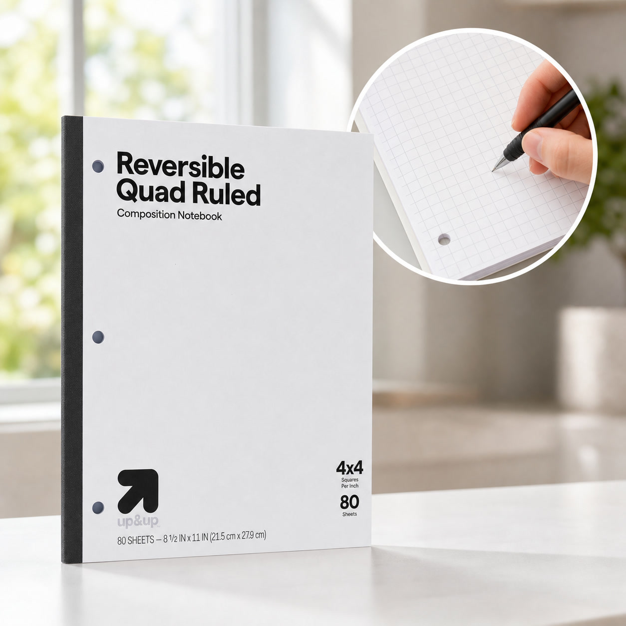 Graph Paper Pad - Cuaderno de composición reversible de 1