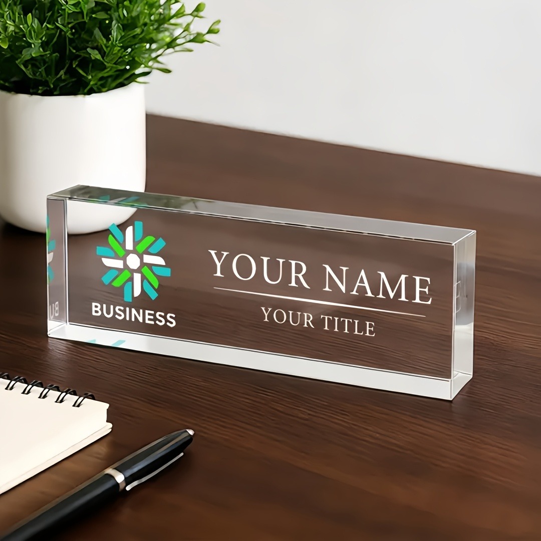 Desk Name Plate - Placa de Identificación de Escritorio Acrílica