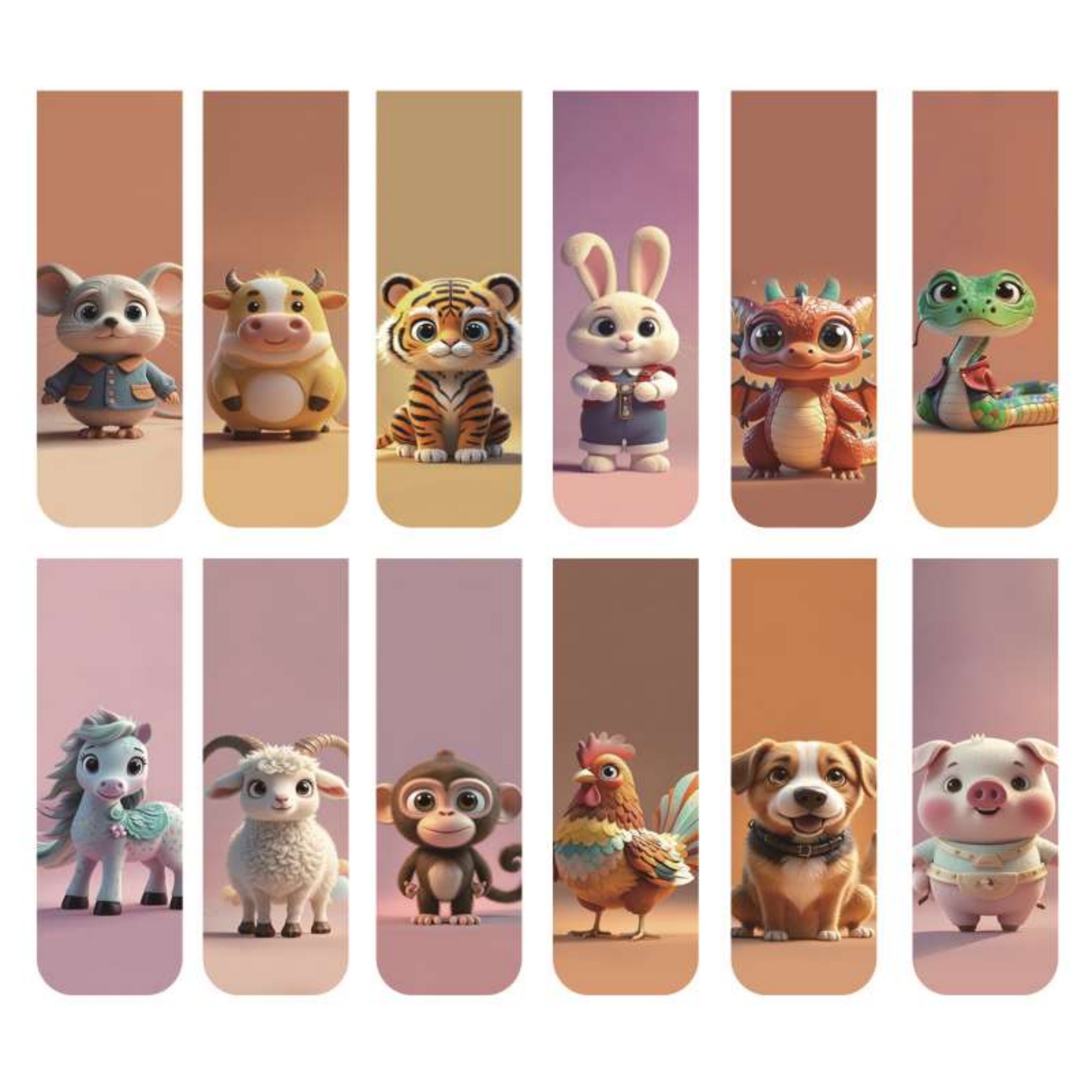 Bookmark Magnetic Clip - 12 marcadores magnéticos adorables de doce
