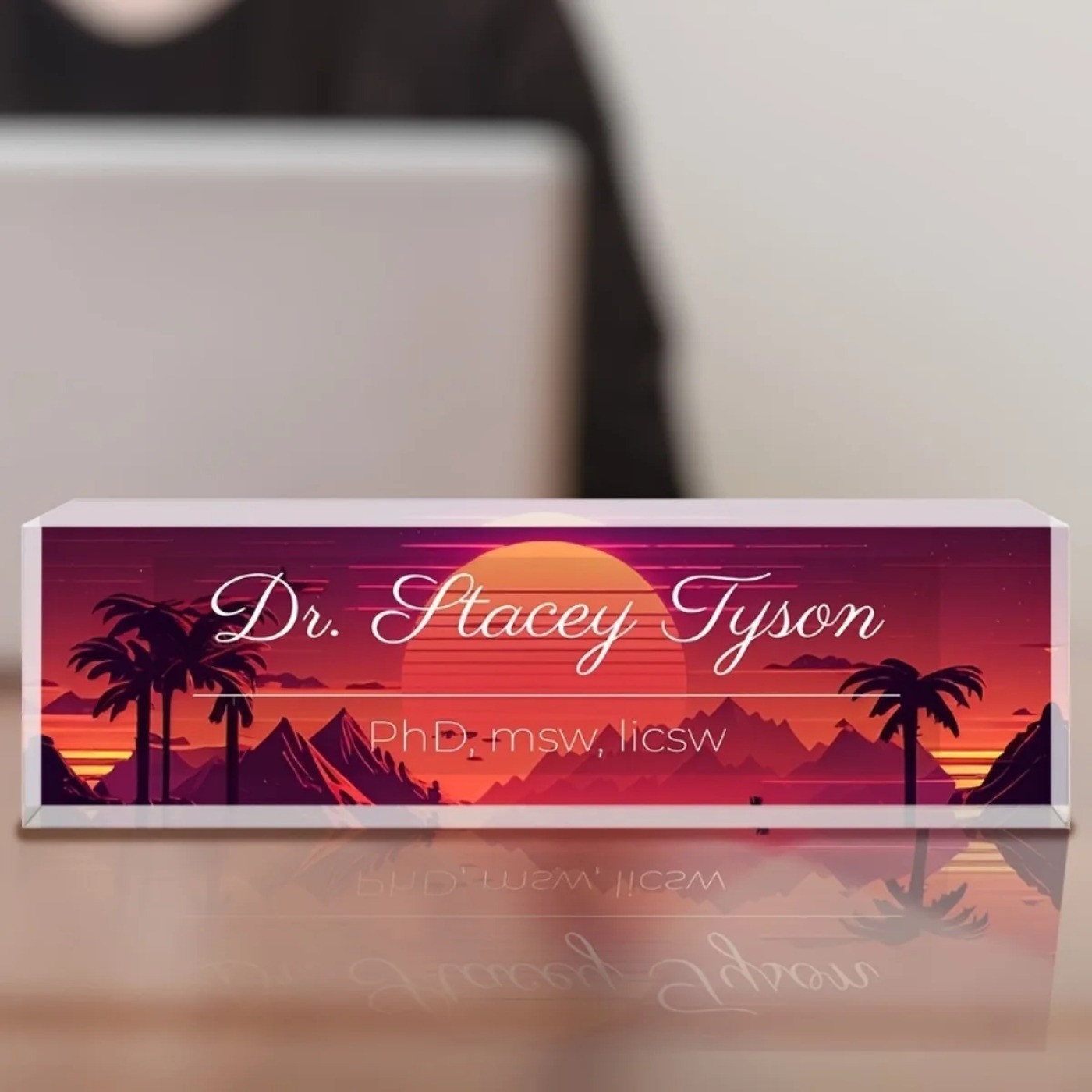 Desk Name Plate - [2D Plano] Placa de Identificación de