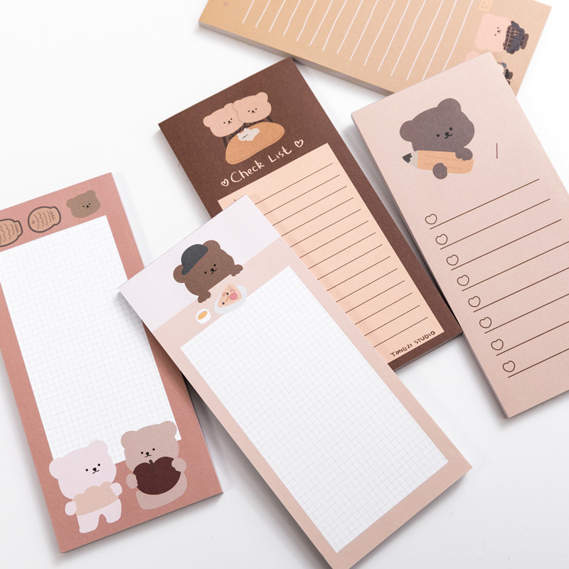 Office Stationery Supply List - Bloc de notas Kawaii coreano lindo