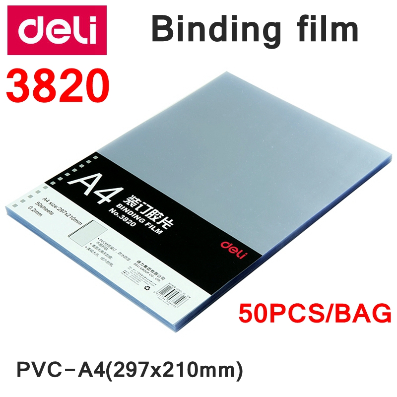 Binding Comb Plastic - 50PCS Deli 3820 A4 Láminas de