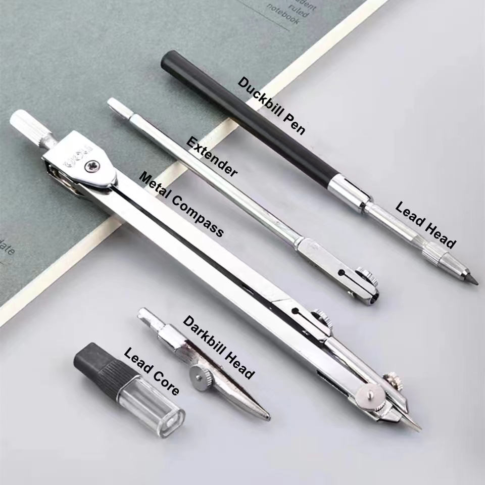 Juego de dibujo de acero inoxi - Compass Geometry Set reseña y precio