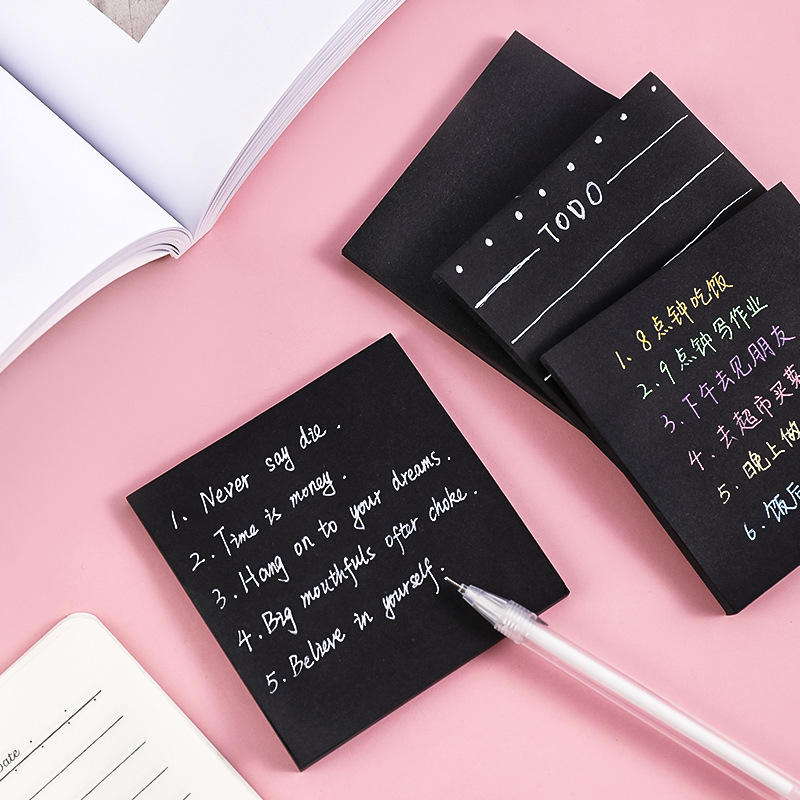 Negro N veces notas adhesivas  - Office Stationery Supply List reseña y precio